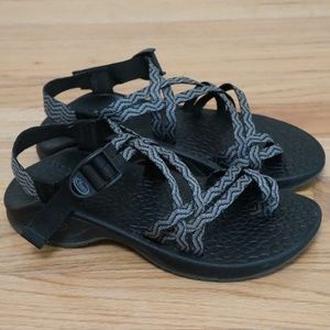 Chaco Double Strap Sandals Black Waves EcoTreadTM